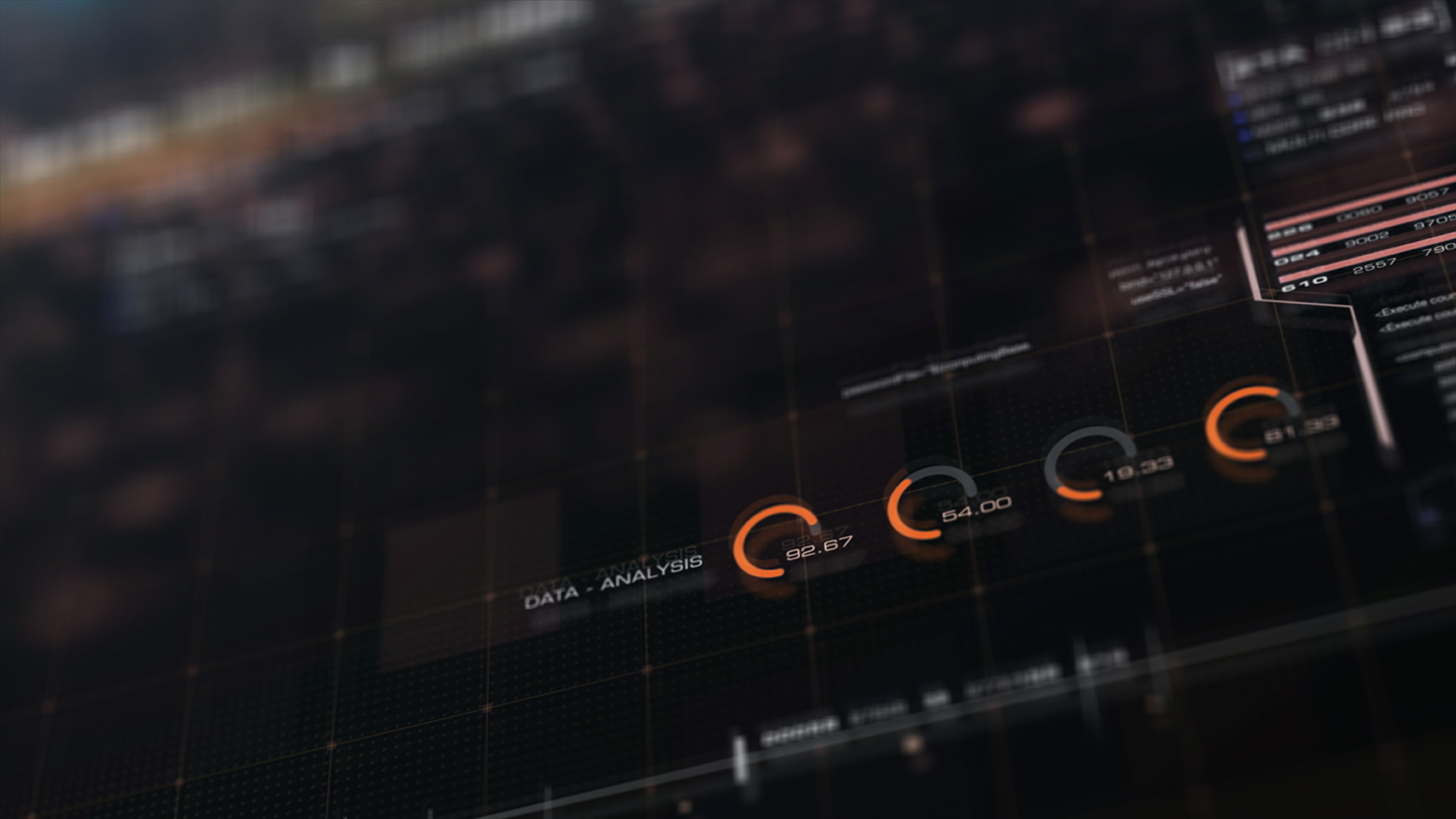 Futuristic motion graphic user interface head up display screen